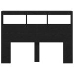 vidaXL Armoire tête de lit avec LED chêne noir 140x17x102 cm