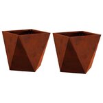 vidaXL Jardinière 2 Pièces Rouillé 30 x 30 x 30 cm