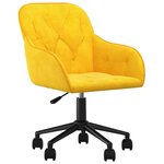 vidaXL Chaise pivotante de bureau Jaune Velours