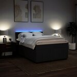 vidaXL Sommier à lattes de lit avec matelas Noir 140x190 cm Tissu