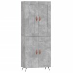vidaXL Buffet haut Gris béton 69 5x34x180 cm Bois d'ingénierie