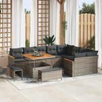 vidaXL Ensemble de canapé de jardin 12 Pièces Gris polyrotin