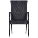 vidaXL Ensemble de salle à manger de jardin 9 Pièces Noir