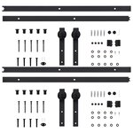 vidaXL Kits de fixation pour porte coulissante 2 Pièces 200 cm Acier Noir