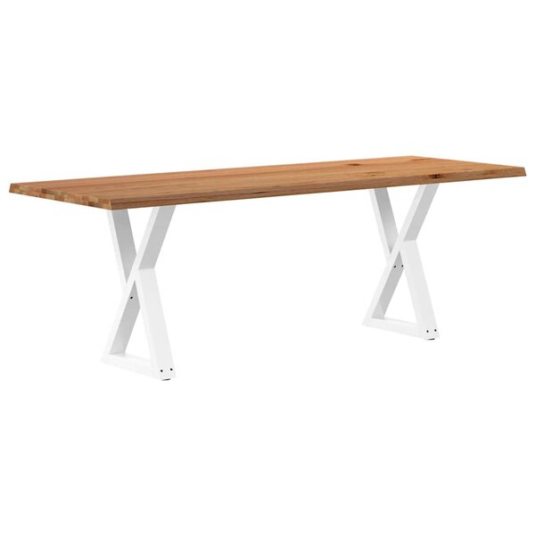 vidaXL Table à manger avec bord vivant 220x80x74 cm bois massif chêne