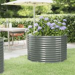 vidaXL Lit surélevé de jardin Acier galvanisé 100x100x68cm gris