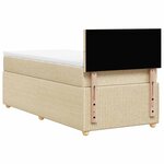 vidaXL Sommier à lattes de lit avec matelas Crème 100x200 cm Tissu