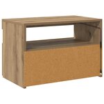 vidaXL Meuble TV avec lumières LED chêne artisanal bois d'ingénierie