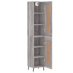 vidaXL Buffet haut Sonoma gris 34 5x34x180 cm Bois d'ingénierie