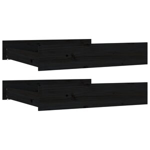 vidaXL Tiroirs de lit 2 Pièces Noir Bois de pin massif