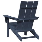 vidaXL Chaise Adirondack pliante bleu marine  74.5x80.5x90 cm en HDPE.