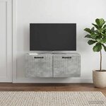 vidaXL Meuble TV mural Gris béton 78 5 x 41 x 30 cm Bois d'ingénierie
