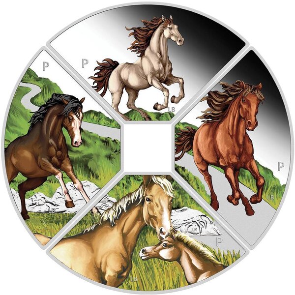 Pièce de monnaie en Argent 1 Dollar g 124.4 (4 oz) Millésime 2022 YEAR OF THE HORSE