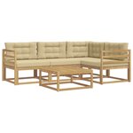 vidaXL Ensemble de canapés d'extérieur 5 pc Blanc et Beige Polyester