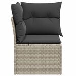 vidaXL Canapé d'angle de jardin et coussins gris clair résine tressée