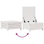 vidaXL Salon de jardin avec coussins 8 Pièces blanc bois de pin massif