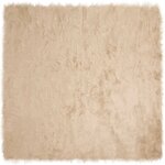 vidaXL Tapis en fausse Tafalla Beige 160 x 160 cm Polyester