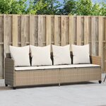 vidaXL Chaise longue avec coussins beige résine tressée