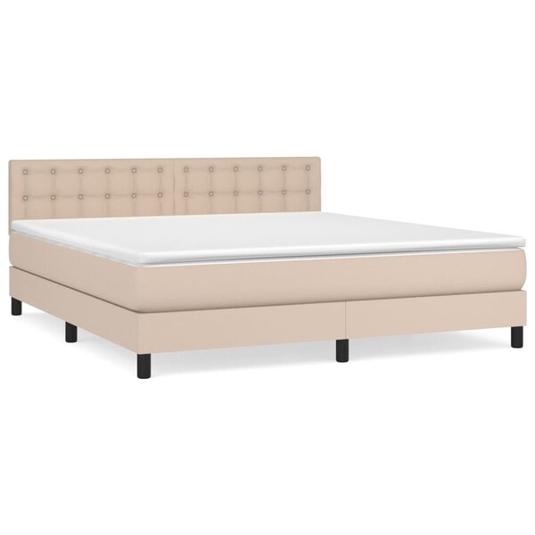 vidaXL Sommier à lattes de lit avec matelas Cappuccino 180x200 cm