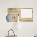 vidaXL Porte-manteau mural avec étagère avec stockage avec miroir Chêne Sonoma 90 x 10 x 50 cm