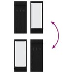 vidaXL Porte-manteau mural avec étagère avec stockage avec miroir Chêne Noir 70 x 10 x 90 cm