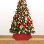 vidaXL Jupe de sapin de Noël Rouge Ø68x25 cm