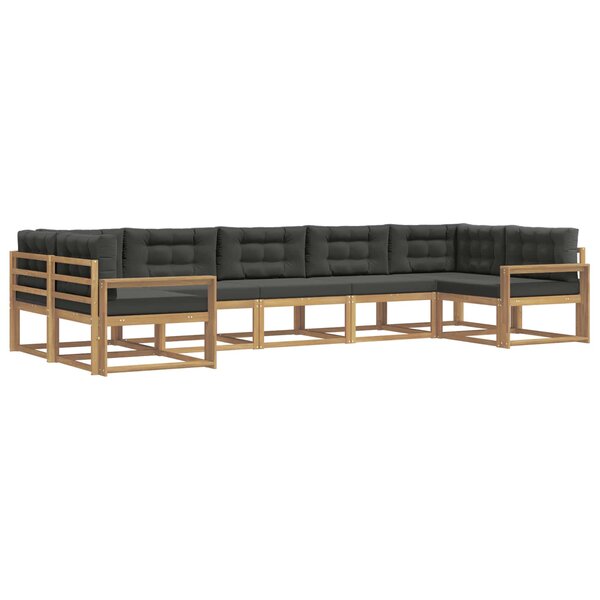 vidaXL Ensemble de canapés d'extérieur 7 pc Blanc et anthracite