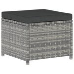 vidaXL Salon de jardin 5 Pièces avec coussins résine tressée gris