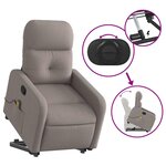 vidaXL Fauteuil inclinable de massage Taupe Tissu