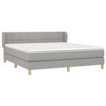 vidaXL Sommier à lattes de lit avec matelas Gris clair 180x200cm Tissu