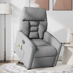 vidaXL Fauteuil de massage inclinable Gris clair Tissu