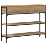 vidaXL Table Console avec tiroir chêne artisanal 100 x 25 x 75 cm
