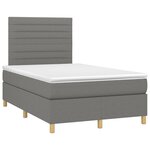 vidaXL Sommier à lattes de lit et matelas et LED Gris foncé 120x200 cm