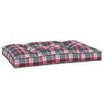 vidaXL Coussin de palette motif à carreaux rouge 120x80x12 cm tissu