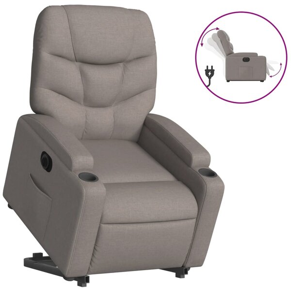 vidaXL Fauteuil inclinable électrique taupe tissu