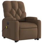 vidaXL Fauteuil inclinable de massage électrique Marron Tissu