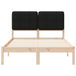 vidaXL Cadre de lit avec tête de lit rembourrée Noir 120 x 190 cm