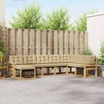 vidaXL Ensemble de canapés d'extérieur 8 Pièces Blanc et Beige