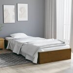 vidaXL Cadre de lit Marron miel Bois massif 75x190 cm Petit simple