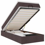 vidaXL Cadre de lit ottoman avec matelas marron foncé 80x200 cm tissu