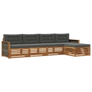 vidaXL Ensemble de canapés d'extérieur 5 pc Naturel et Anthracite