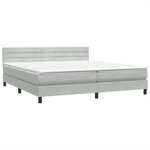 vidaXL Sommier à lattes de lit et matelas et LED gris clair 180x210cm velours
