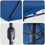 vidaXL Parasol de jardin Bleu 385 x 209 x 244 cm tissu