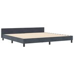vidaXL Lit à ressorts avec tête de lit Gris foncé 200 x 200 cm Velours