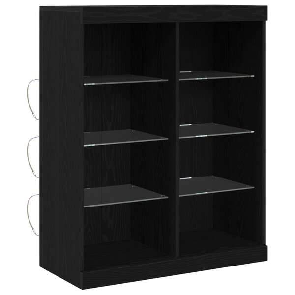 vidaXL Buffet LED Chêne noir 41 x 37 x 100 cm Bois d'ingénierie