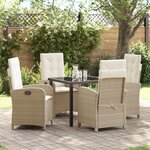 vidaXL Ensemble de salle à manger de jardin 5 pièces avec coussins en poly rattan beige
