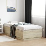vidaXL Cadre de lit avec LED sans matelas chêne sonoma 100x200 cm