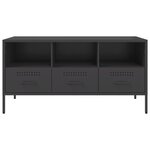vidaXL Meuble TV noir 100 5x39x50 5 cm acier