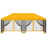 vidaXL Gazebo avec murs latéraux 6 x 3 m Jaune Polyester et Acier 190