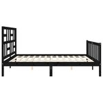 vidaXL Cadre de lit avec tête de lit noir 200x200 cm bois massif